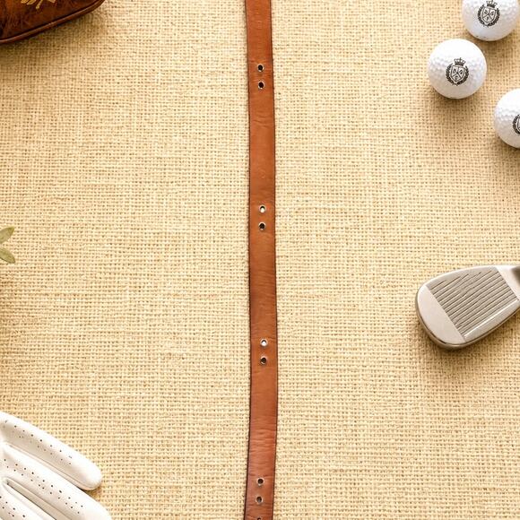 Vintage Leather Golf Concho Belt Size 36 Brown Croc Alligator Print